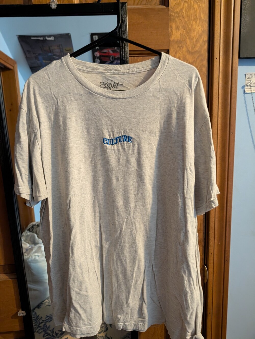 Eighty Eight Brand Men’s White Graphic T‑Shirt with Blue 'Culture' Logo